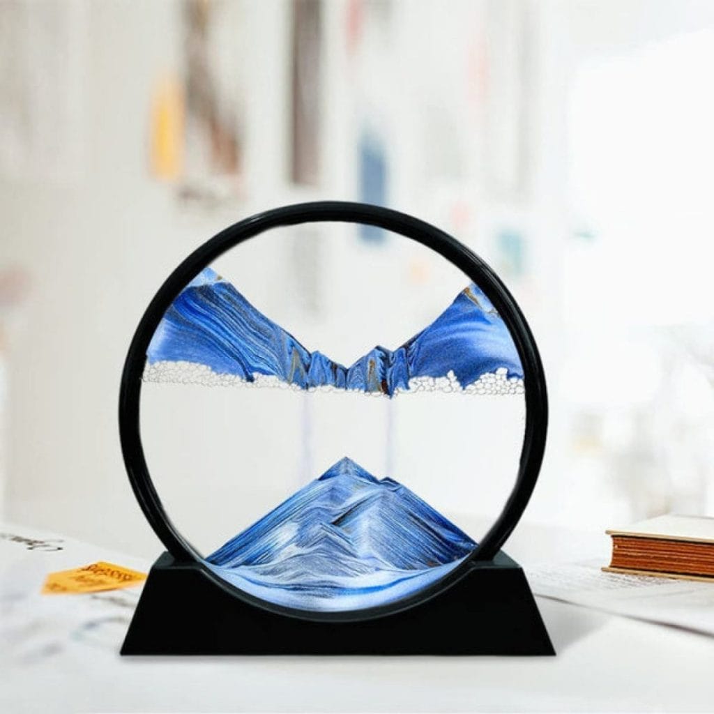 3D Moving Sand Art Lamp with Colorful LED Base