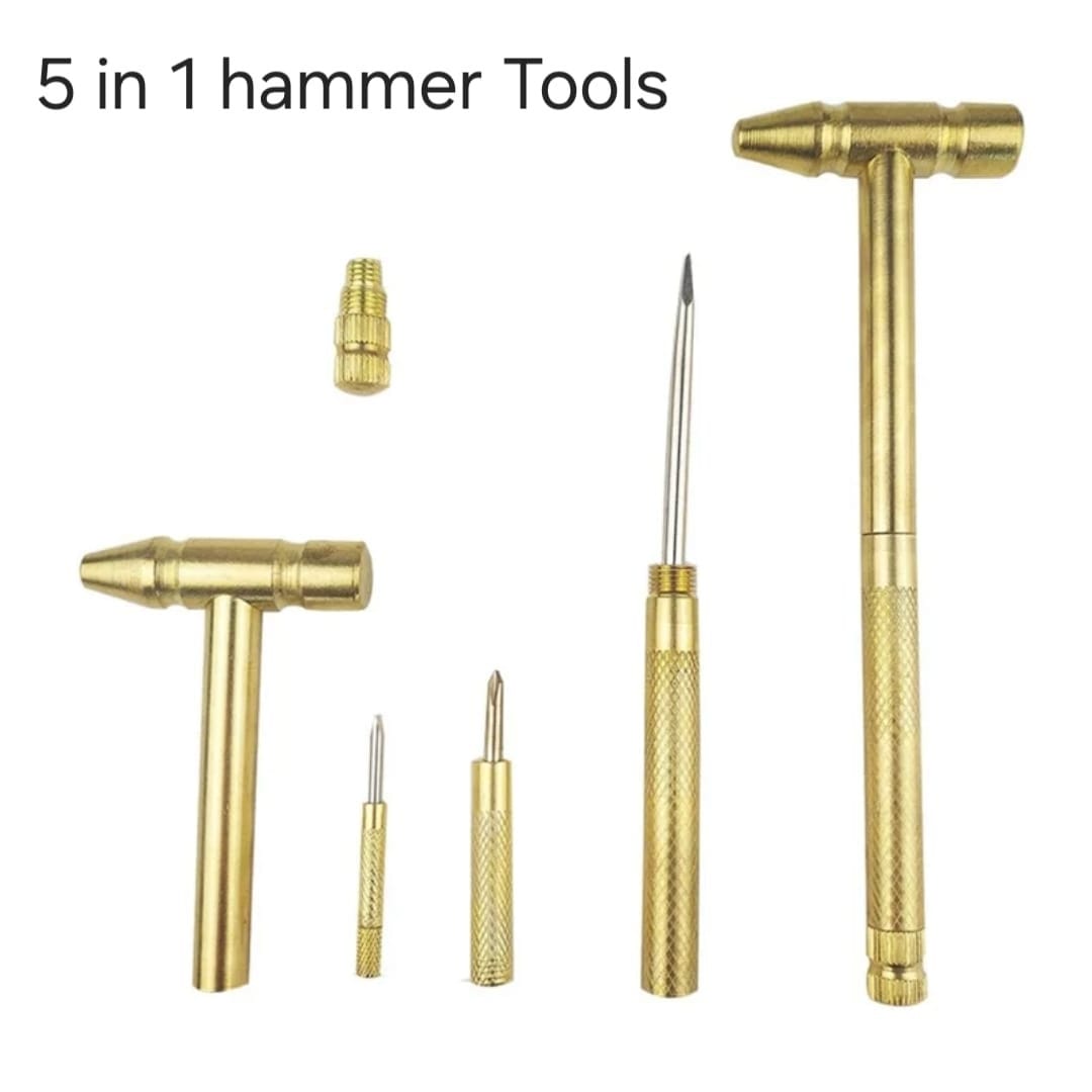 5-in-1 Brass Mini Hammer Tool Kit for Watch & Jewelry Repair