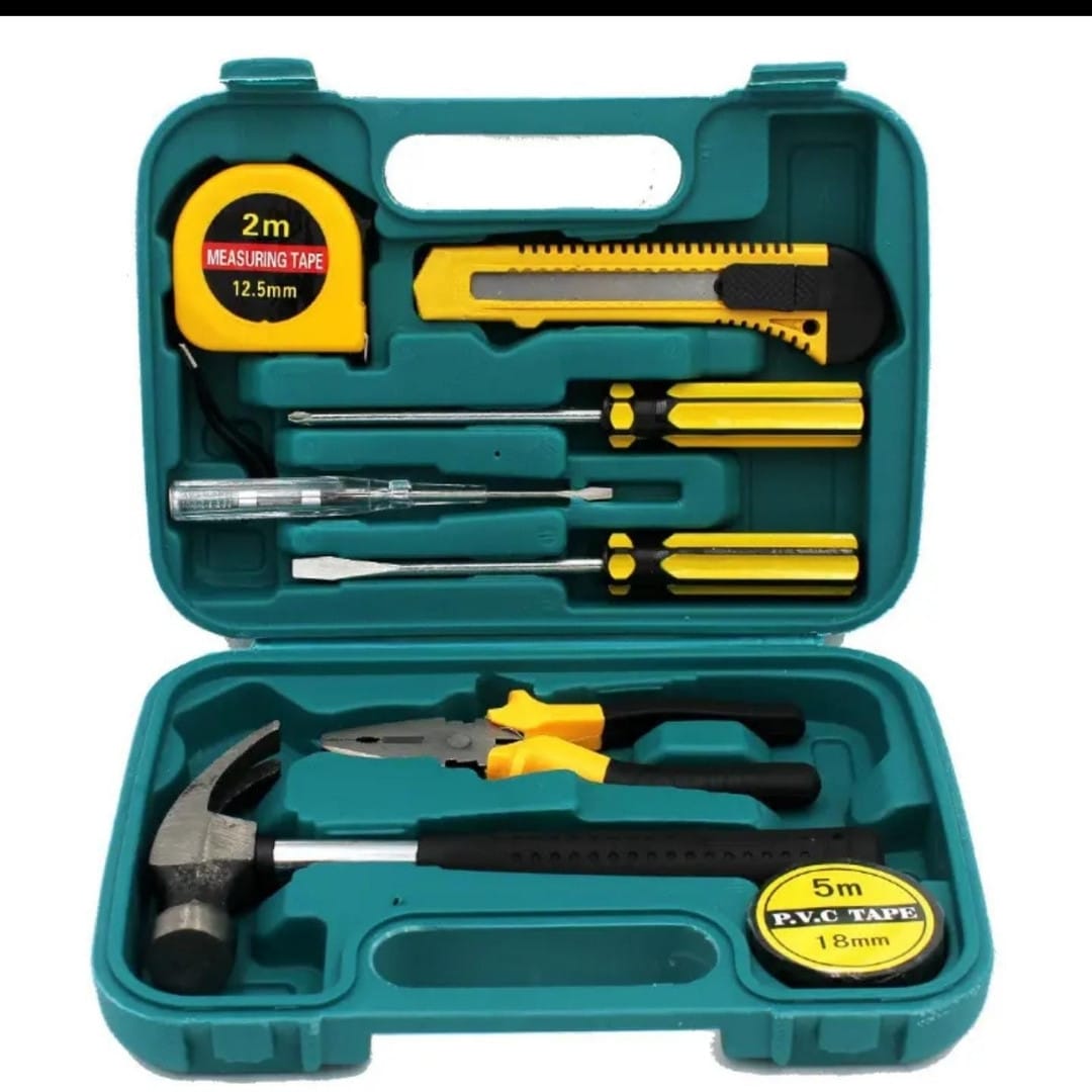 DIY hand tools set with screwdrivers and cutter