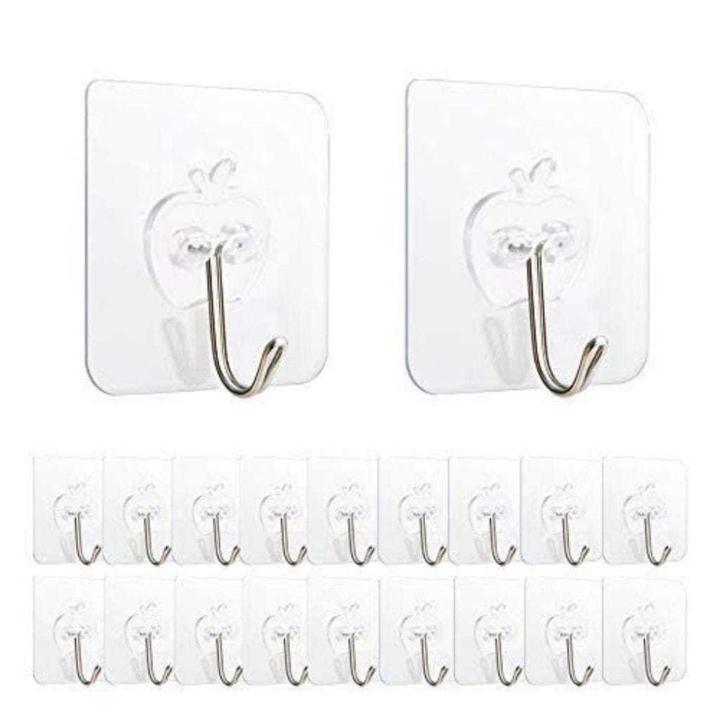 Self-Adhesive Single Wall Hook (Heavy-Duty Transparent)