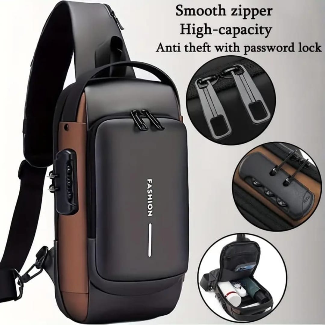 Anti-Theft Crossbody Sling Bag with USB Port