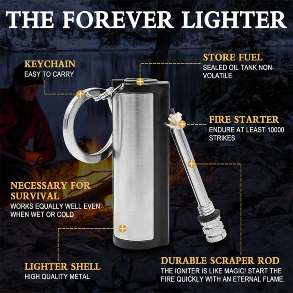Fire Starter Keychain – Flint Match Survival Tool