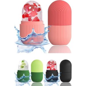 Facial ice roller with freezable gel capsule