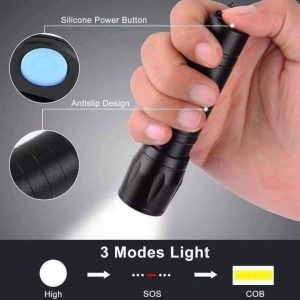 Portable outdoor flashlight metal body