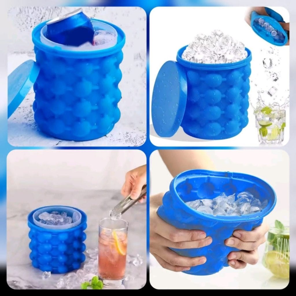 Silicone Ice Cube Genie Bucket – Holds Up to 120 Ice Cubes