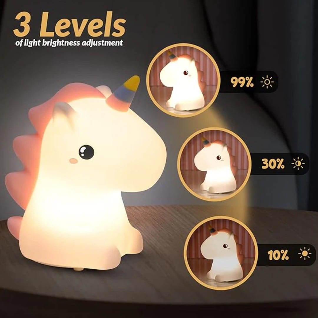 Unicorn Clapping Silicone Night Light with Sleep Timer
