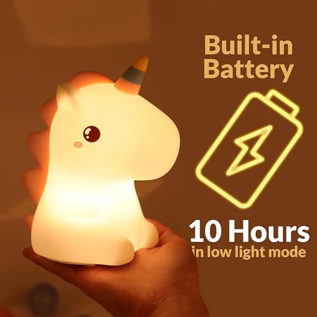 Unicorn Clapping Silicone Night Light with Sleep Timer