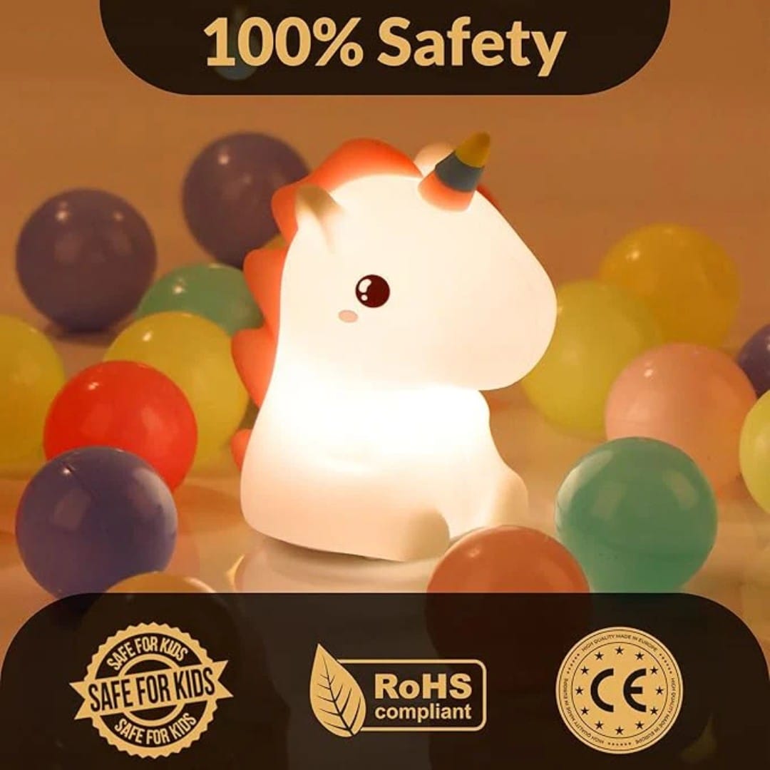 Unicorn Clapping Silicone Night Light with Sleep Timer