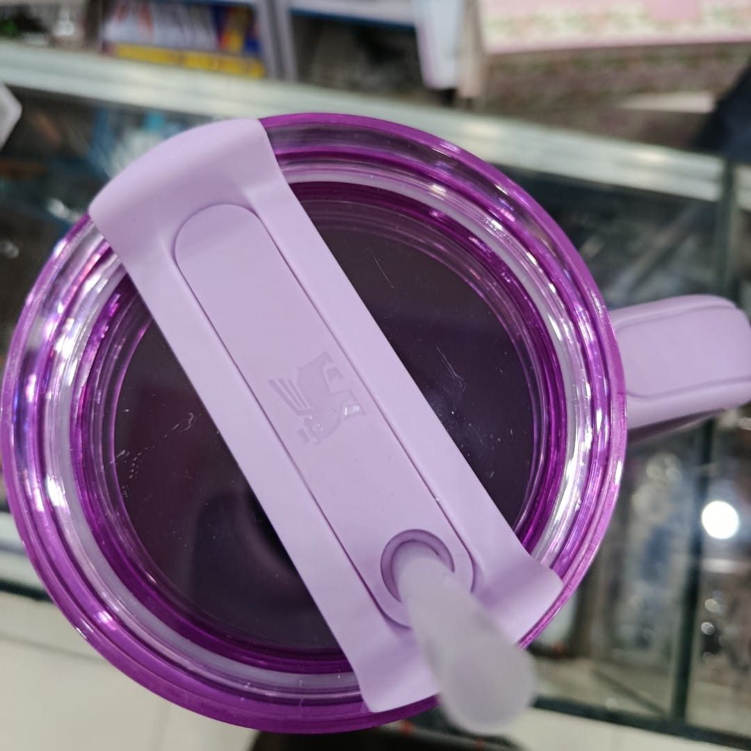 Purple Floral Printed 40oz Insulated Tumbler with Handle