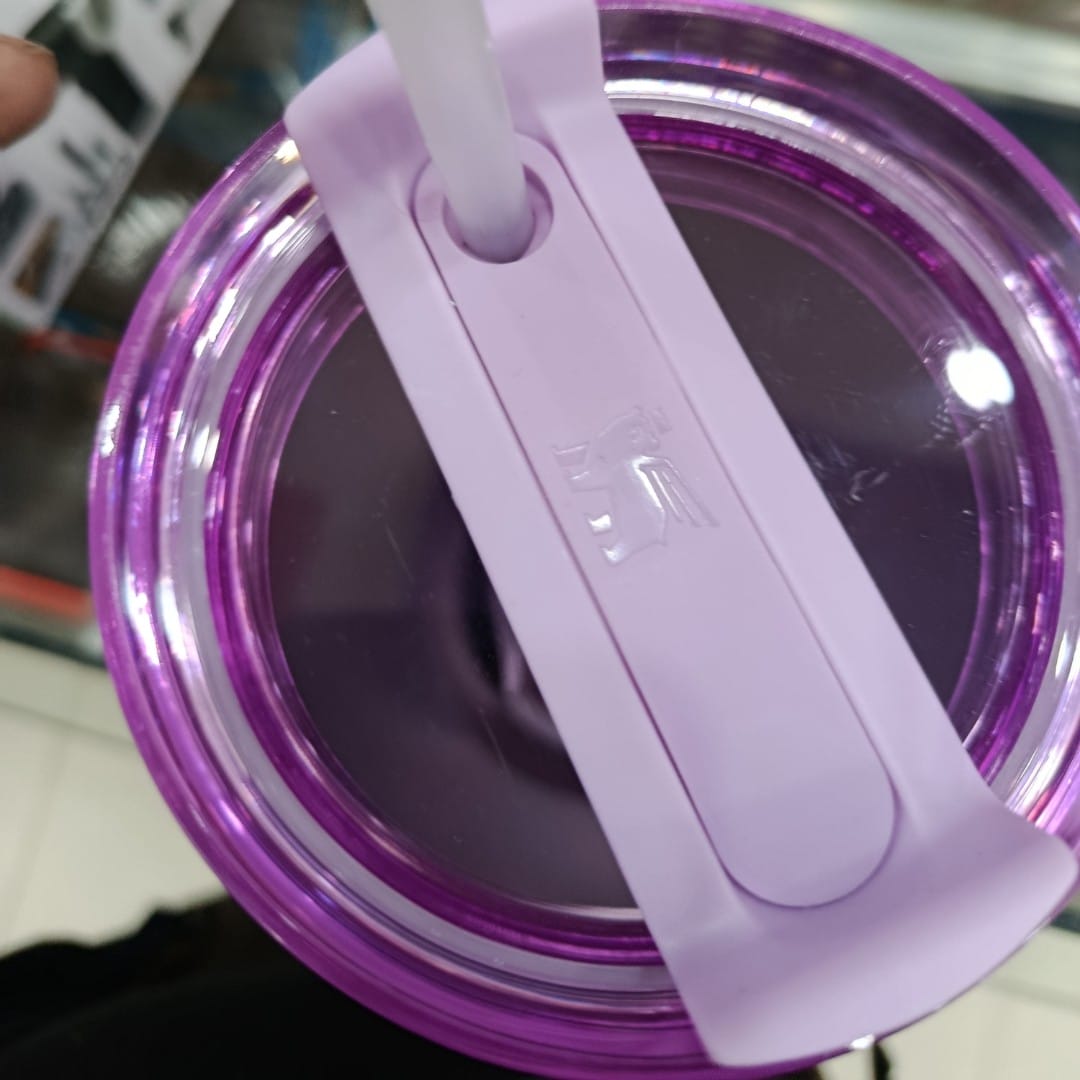 Purple Floral Printed 40oz Insulated Tumbler with Handle