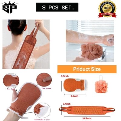 2-in-1 Bath Loofah Mitt
