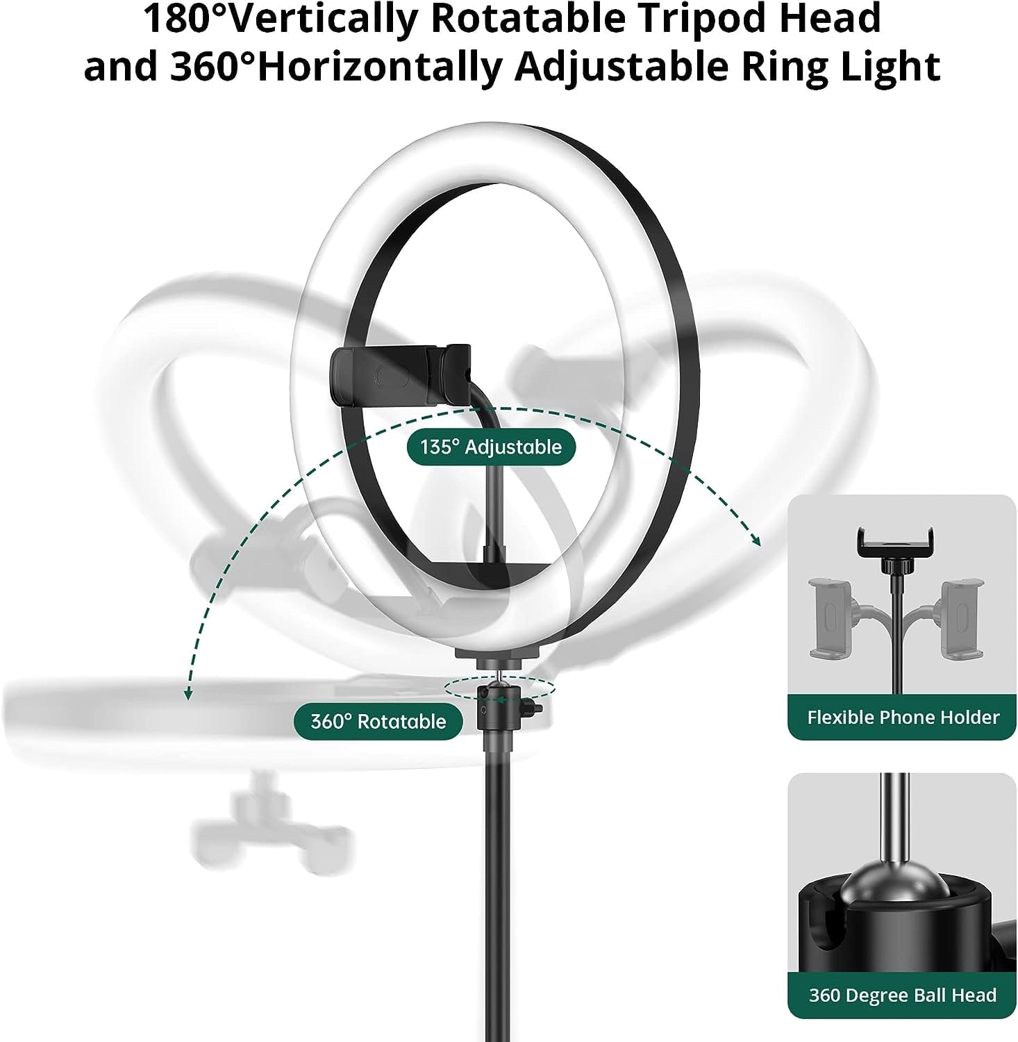 26cm LED Ring Light with 7ft Tripod & Phone Holder - photo 6