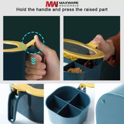 3-Compartment Spice Masala Box with Scoops