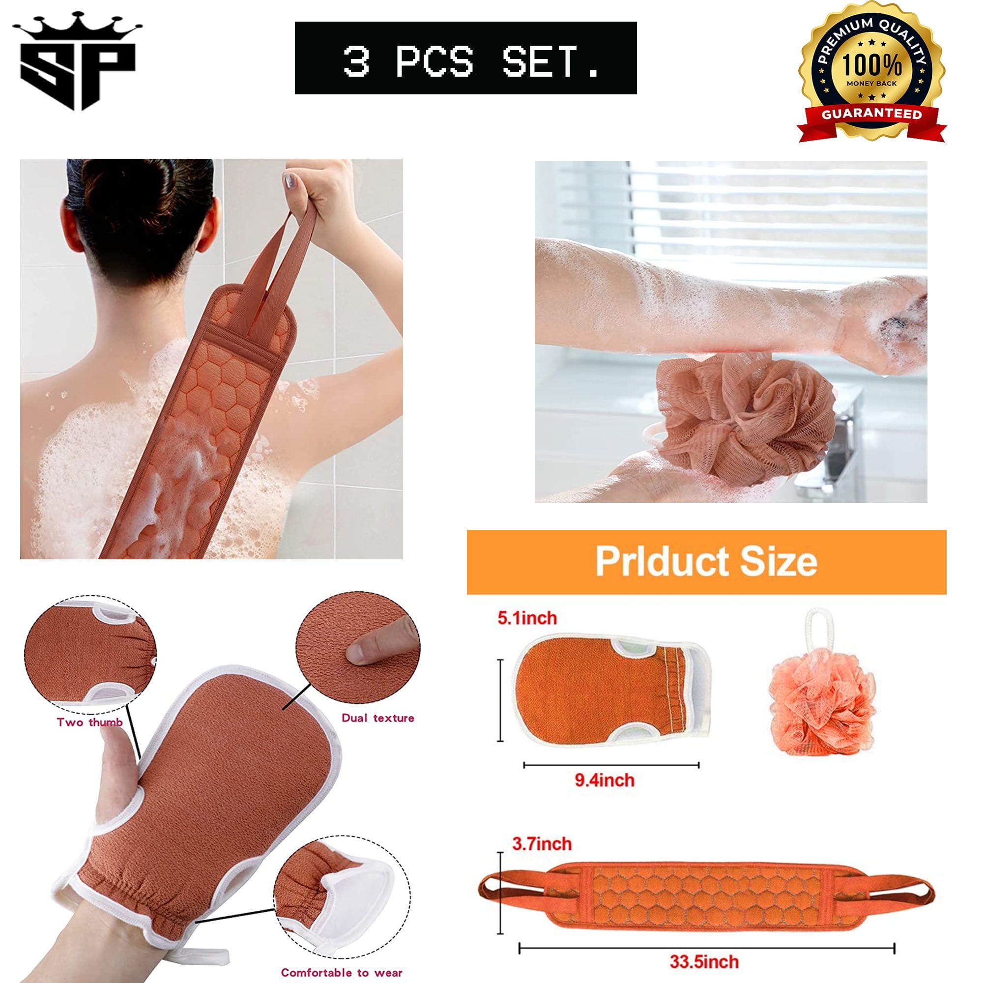 2-in-1 Bath Loofah Mitt - photo 3