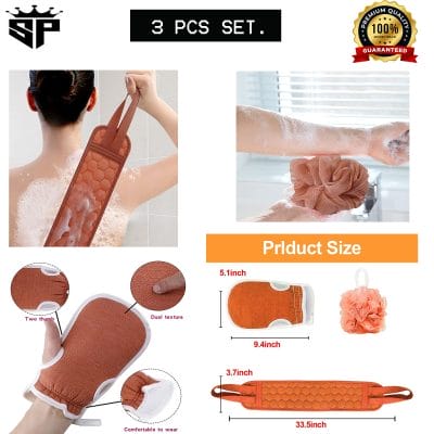 2-in-1 Bath Loofah Mitt