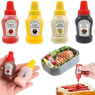 Mini Portable Sauce Bottles for Lunch Box