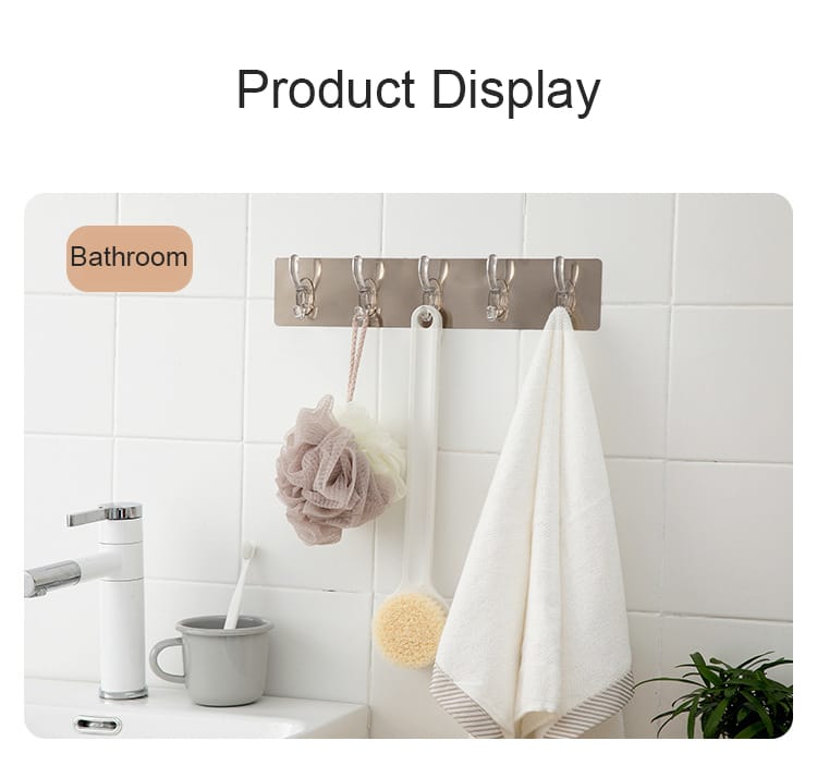 Self-Adhesive 6-Hook Wall Rail - photo 5