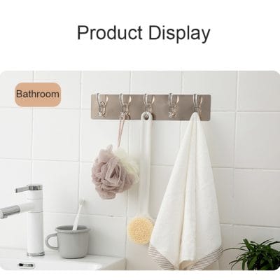 Self-Adhesive 6-Hook Wall Rail