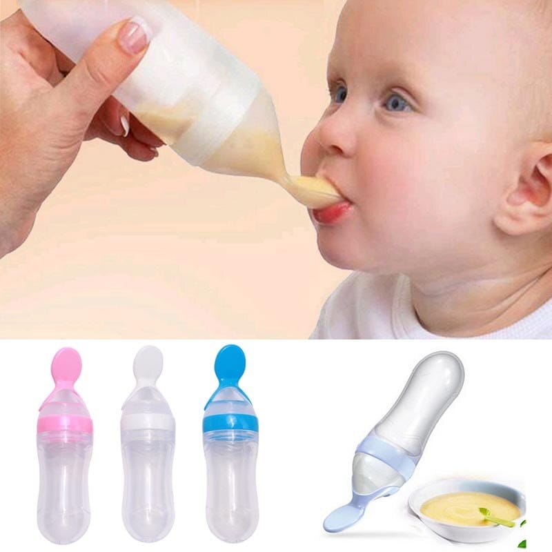Silicone Baby Feeding Bottle with Spoon - photo 3