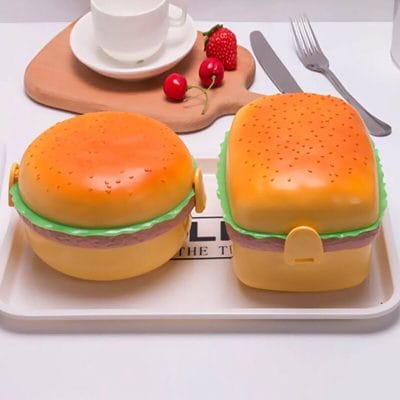 Hamburger-Shaped Bento Lunch Box for Kids