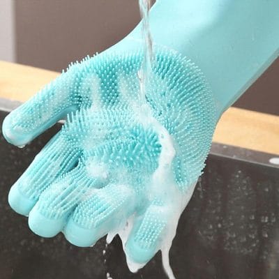 Magic Silicone Dishwashing Gloves with Bristles
