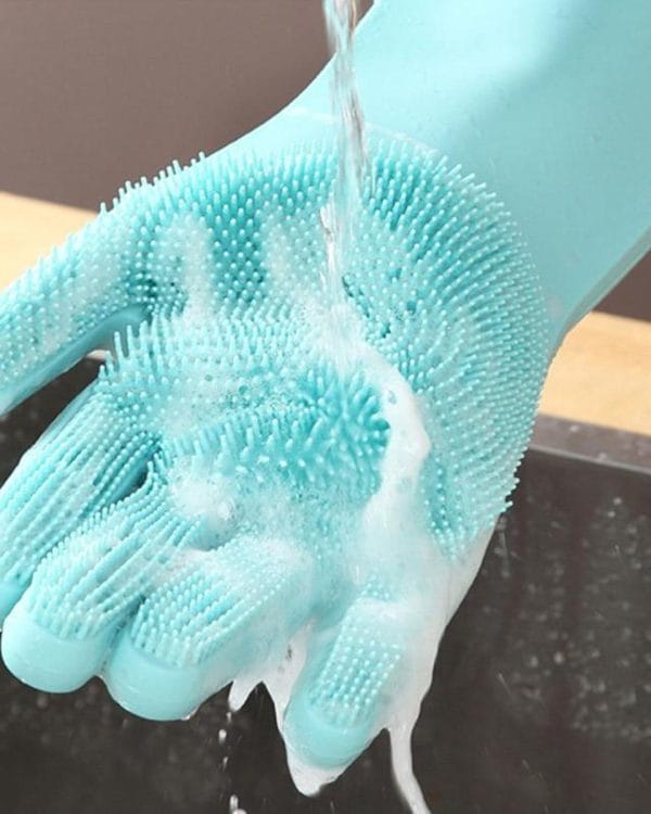 Magic Silicone Dishwashing Gloves with Bristles