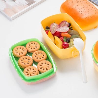 Hamburger-Shaped Bento Lunch Box for Kids