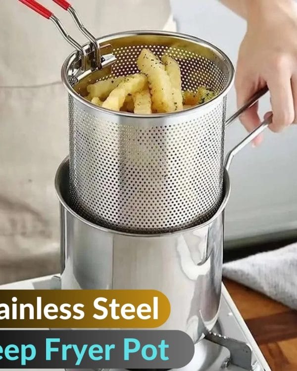 Stainless Steel Mini Deep Fryer Pot with Strainer Basket