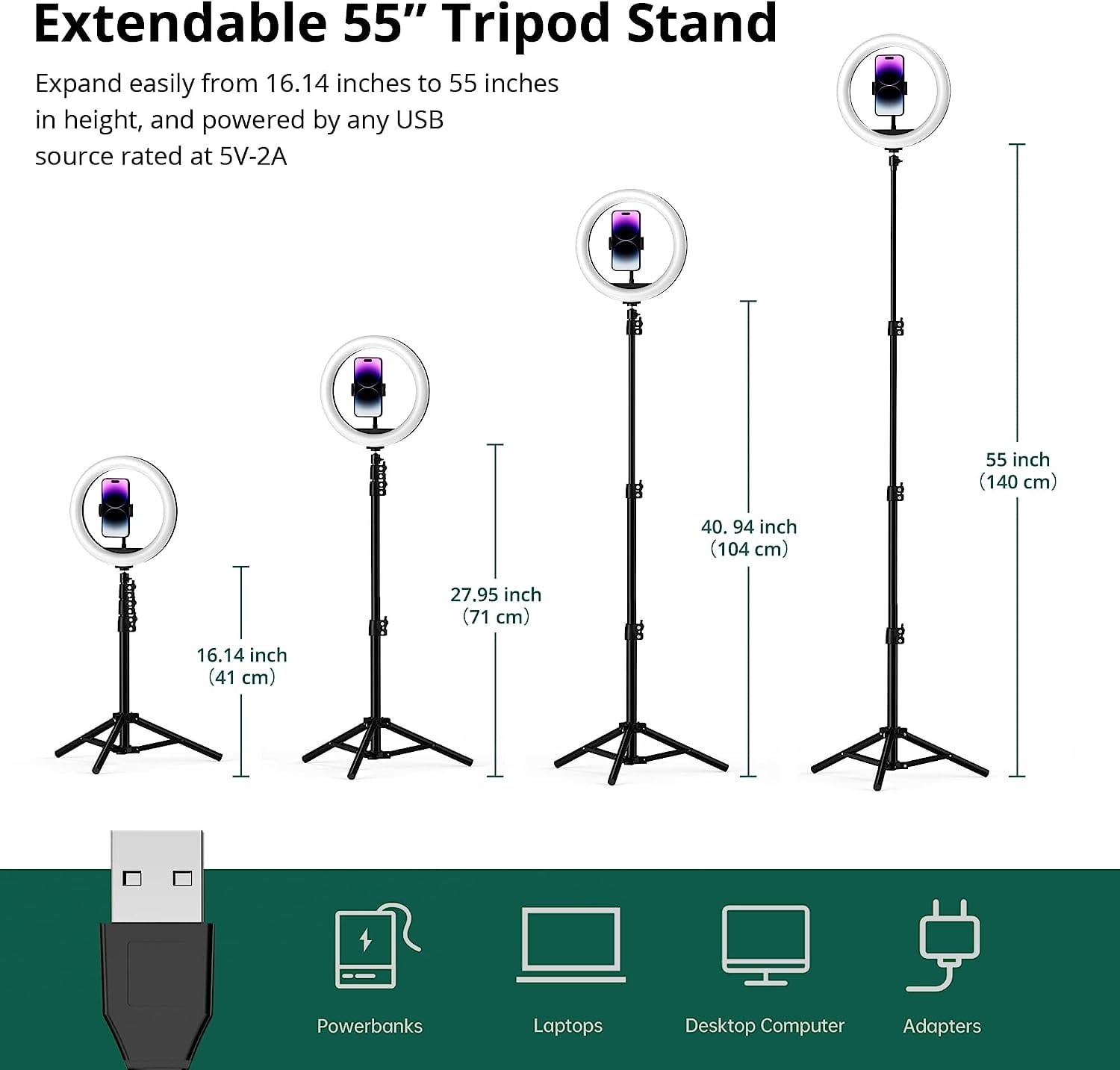 26cm LED Ring Light with 7ft Tripod & Phone Holder - photo 5