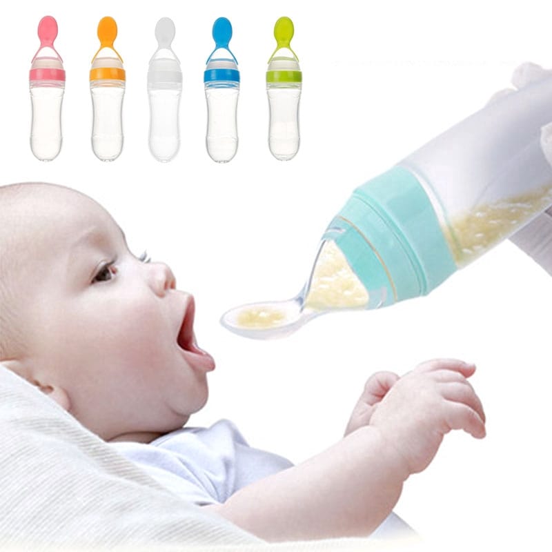 Silicone Baby Feeding Bottle with Spoon - photo 2
