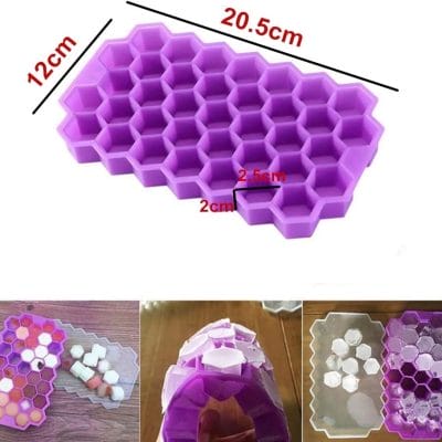 37-Cavity Silicone Honeycomb Ice Cube Tray with Lid