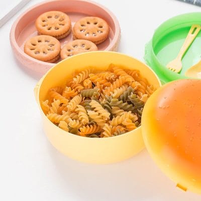Hamburger-Shaped Bento Lunch Box for Kids