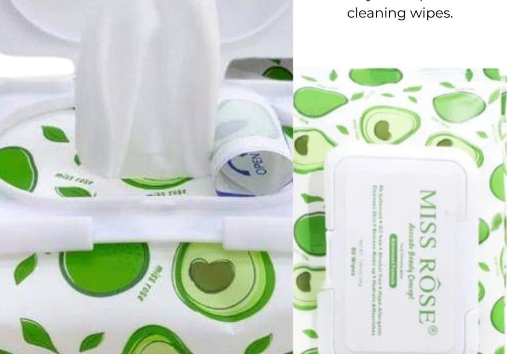 Miss Rose Avocado beauty concept facial cleaning wipes