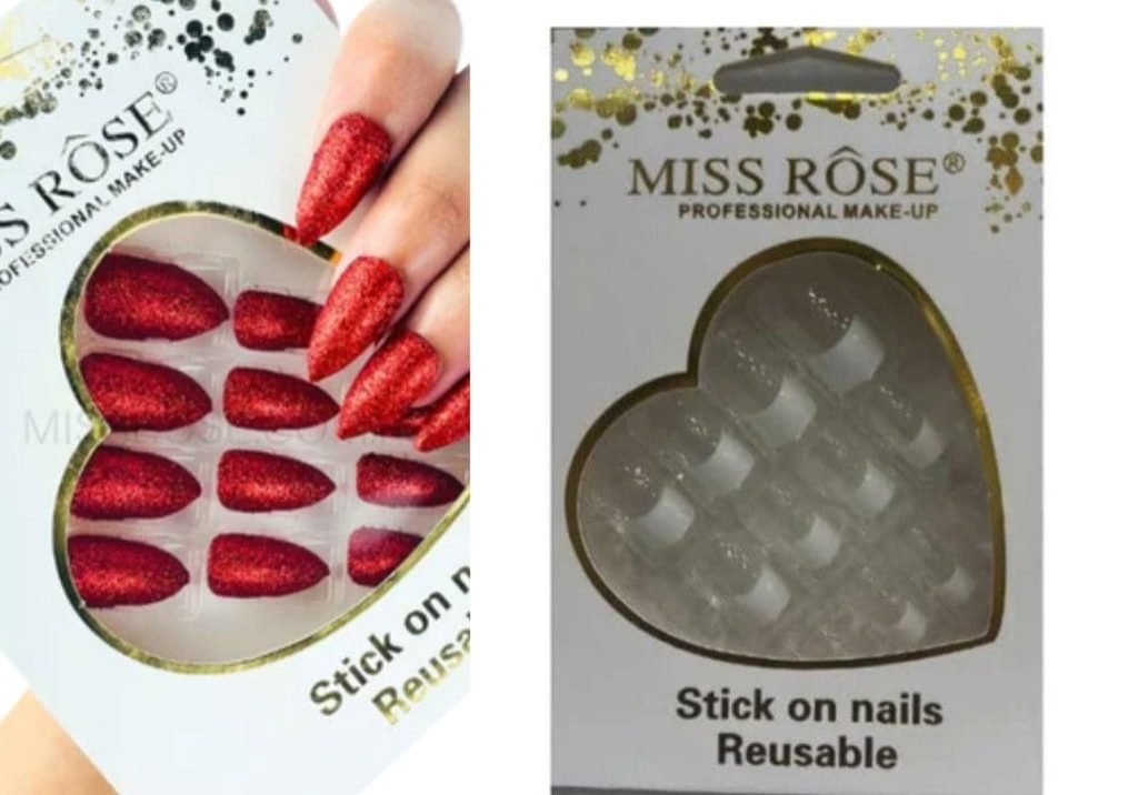 Miss Rose Stick on Nails - reusable