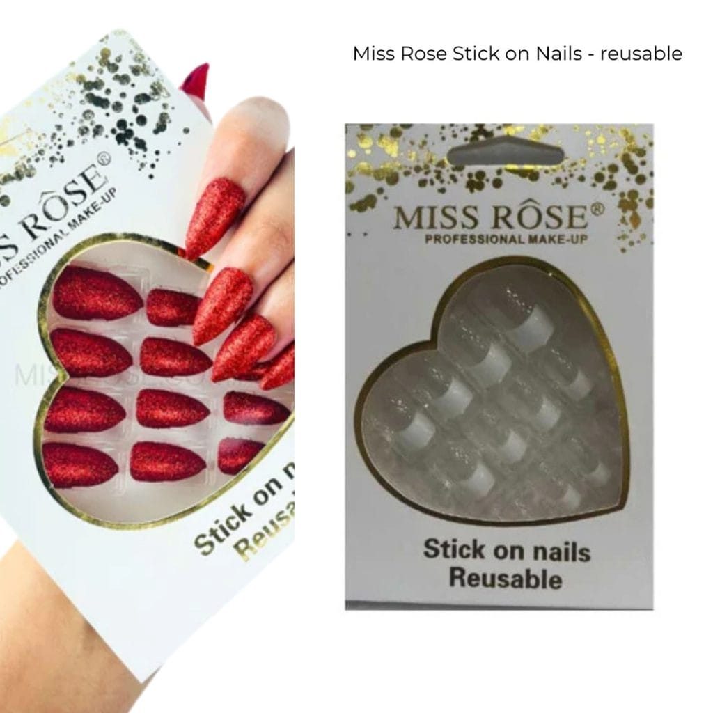 Miss Rose Stick on Nails - reusable